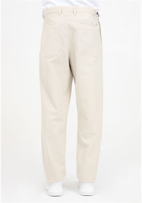 Pantalone chino affusolati beige da uomo in twill con pinces TOMMY HILFIGER | MW0MW35639ACIACI